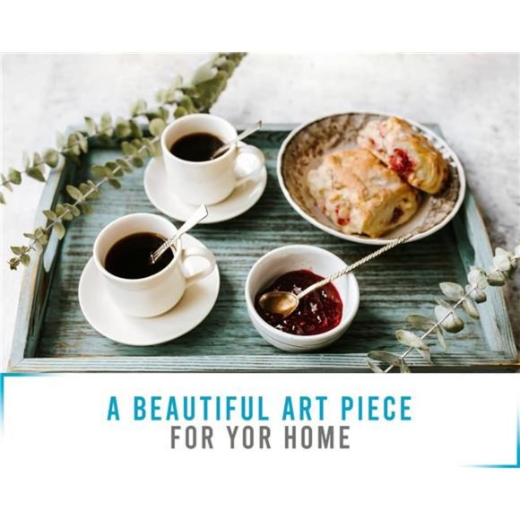 Rustic Wooden Serving Trays with Handle - Set of 3 - Large, Medium and Small - Picture 3 of 7